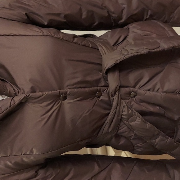 GUESS JEANS Brown Collar Front Snap Nylon Quilted Jacket with Waist Sash - Picture 4 of 12